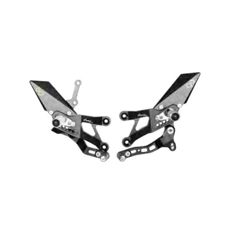 JUEGOS TRASEROS REGULABLES LIGHTECH CON REPOSAPIES ARTICULADOS YAMAHA YZF-R3 2015-2020