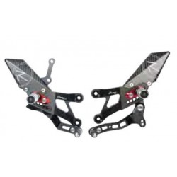 LIGHTECH R-VERSION ADJUSTABLE REAR SETS WITH ARTICULATED FOOTREST YAMAHA YZF-R3 2015-2020 (REVERSE SHIFTING)