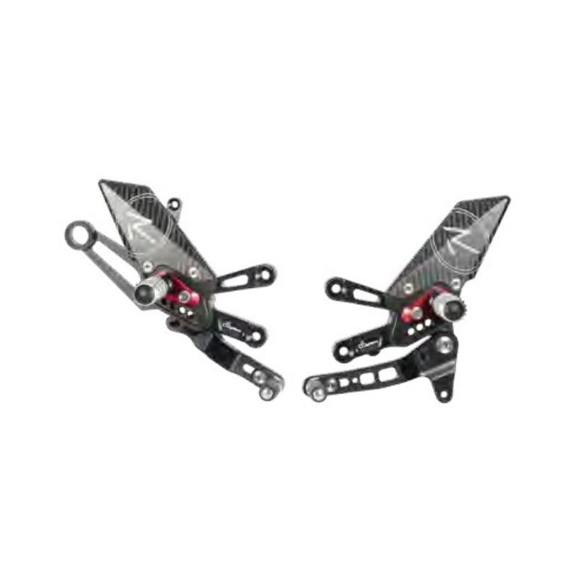 ESTRIBERAS TRASERAS REGULABLES LIGHTECH VERSION R APRILIA TUONO V4 1100 FACTORY 2018-2020* (INVERTIDA)