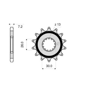 PIGNONE IN ACCIAIO PER CATENA 525 TRIUMPH SCRAMBLER 865 2006-2017