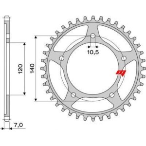 STAHL-KETTENRAD FÜR KETTE 525 TRIUMPH SCRAMBLER 865 2006-2017