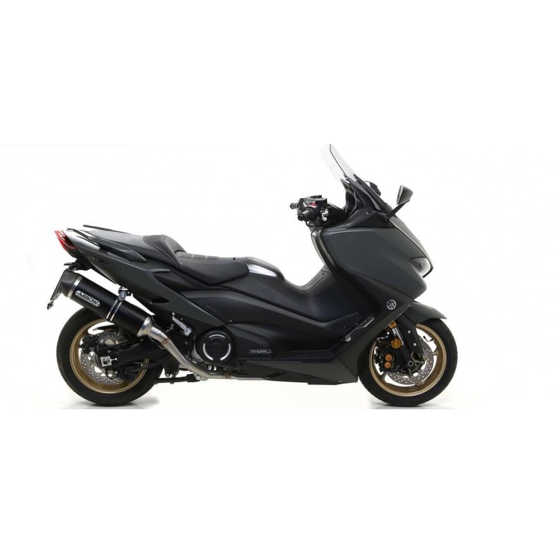 IMPIANTO DI SCARICO COMPLETO ARROW THUNDER YAMAHA T-MAX 560 2020-2021, ALLUMINIO DARK/CARBONIO, CATALIZZATO