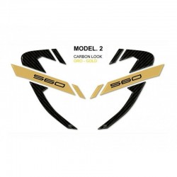 3D STICKERS CORNER PROTECTION FAIRINGS YAMAHA T-MAX 560 2020-2021, CARBON GOLD