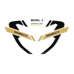 PEGATINAS 3D PROTECCIÓN DE ESQUINAS CARENADOS YAMAHA T-MAX 560 2020-2021, CARBON GOLD