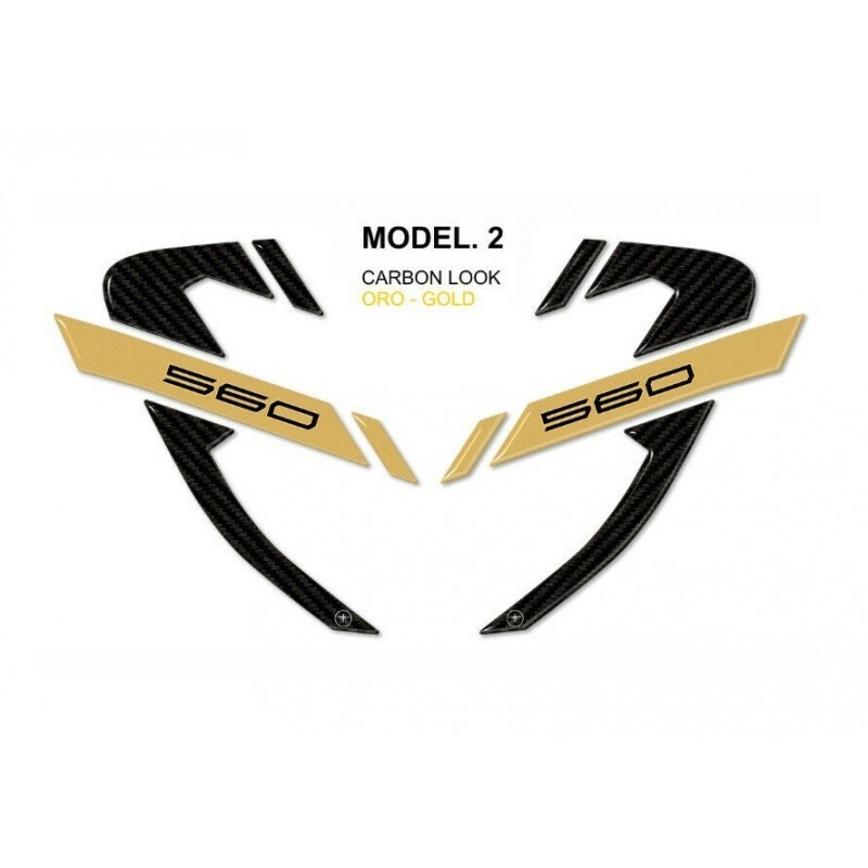 3D STICKERS CORNER PROTECTION FAIRINGS YAMAHA T-MAX 560 2020-2021, CARBON GOLD