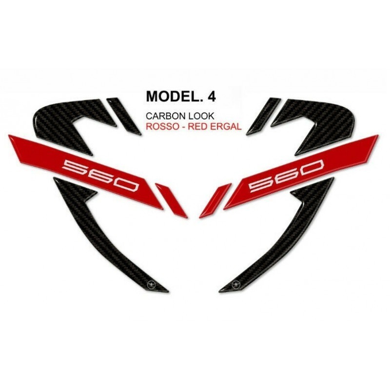 3D STICKERS CORNER PROTECTION FAIRINGS YAMAHA T-MAX 560 2020-2021, CARBON RED