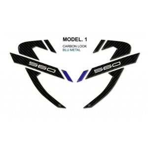 3D STICKERS CORNER PROTECTION FAIRINGS YAMAHA T-MAX 560 2020-2021, CARBON BLUE METAL