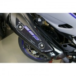 ADESIVO 3D PROTEZIONE PARACALORE SCARICO ORIGINALE YAMAHA T-MAX 560 2020-2021, CARBONIO/BLU METAL