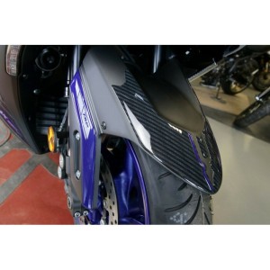 3D-AUFKLEBER VORNE KOTFLÜGELSCHUTZ YAMAHA T-MAX 560 2020-2021 FARBKARBON BLAU METALL
