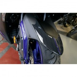 PEGATINA 3D PROTECCIÓN GUARDABARROS DELANTERO YAMAHA T-MAX 560 2020-2021, CARBON AZUL METAL