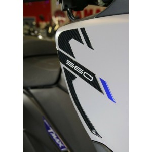 3D FAIRING STICKERS KIT YAMAHA T-MAX 560 2020-2021, CARBON BLUE METAL
