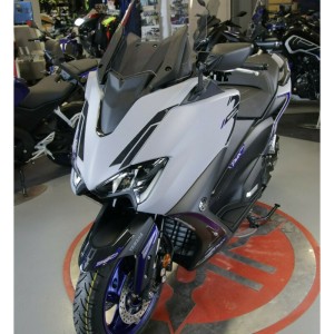 3D FAIRING STICKERS KIT YAMAHA T-MAX 560 2020-2021, CARBON BLUE METAL