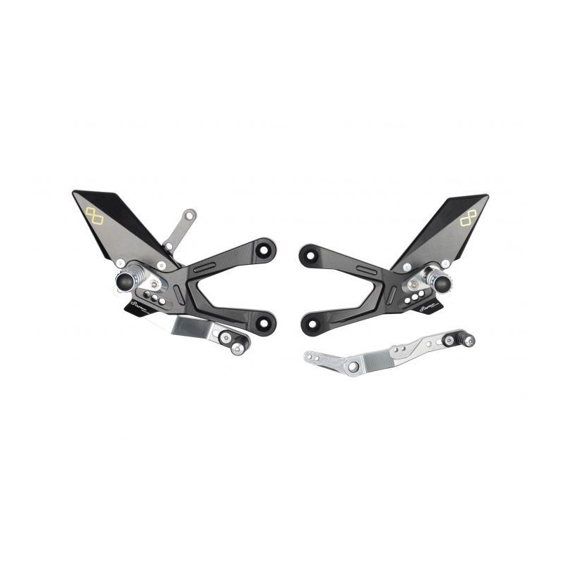 LIGHTECH ADJUSTABLE REAR SETS WITH ARTICULATED FOOTRESTS HONDA CBR 1000 RR-R SP 2020-2021 (STANDARD/REVERSE GEARBOX)