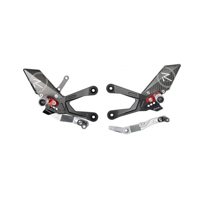 JUEGOS TRASEROS REGULABLES ESTRIBERAS ARTICULADAS LIGHTECH R-VERSION HONDA CBR 1000 RR-R SP 2020-2021 (ESTÁNDAR/CAJA DE C