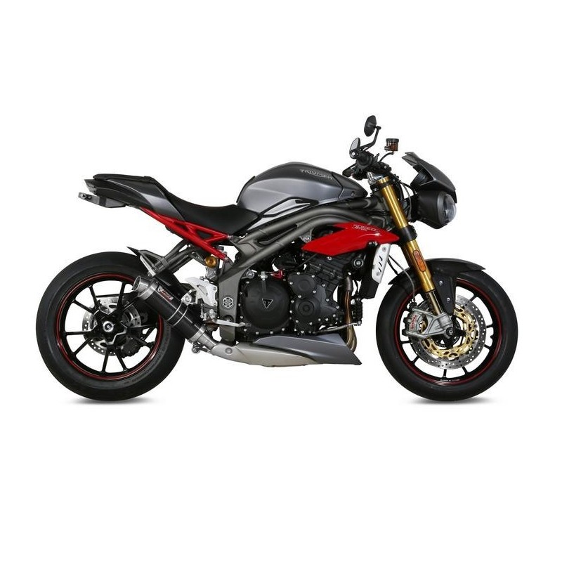 TERMINALE MIVV GP PER TRIUMPH SPEED TRIPLE S 2016-2020, OMOLOGATO BLACK PASSAGGIO BASSO