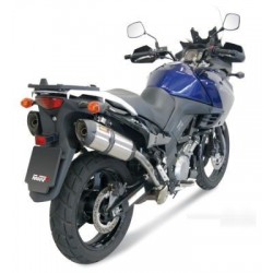 COPPIA TERMINALI MIVV SUONO PER SUZUKI V-STROM 1000 2002-2013, OMOLOGATI ACCIAIO/CARBONIO