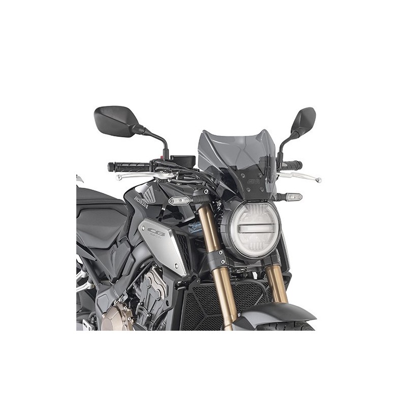 GIVI WINDSCREEN HONDA CB 650 R 2021-2023, GERÄUCHERT, MIT MONTAGESATZ