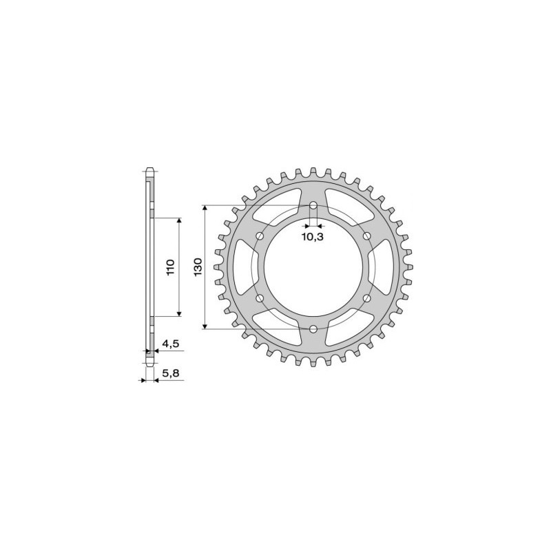 CORONA DE ACERO PARA CADENA 520 YAMAHA MT-03 2016-2020