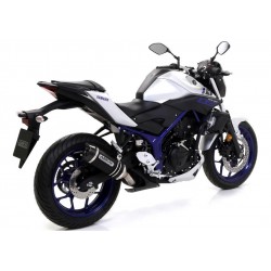 ARROW THUNDER EXHAUST YAMAHA MT-03 2016-2017, DARK ALUMINUM/CARBON, APPROVED