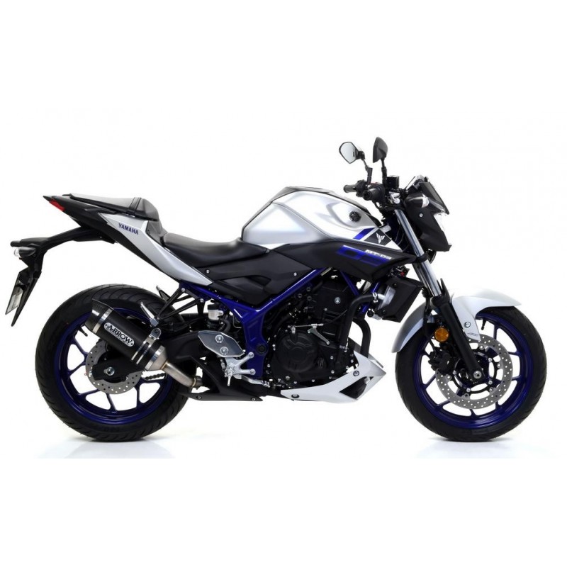 ARROW THUNDER EXHAUST YAMAHA MT-03 2018-2019*, DARK ALUMINUM/CARBON, APPROVED