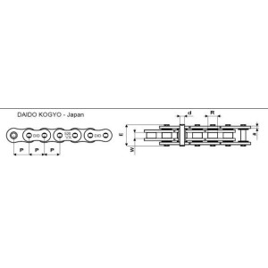DID RACING CHAIN 520 ERV7 WITH X2-RING LENGTH. 100 LINKS