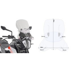 GIVI AIRFLOW SLIDING WINDSHIELD KTM 390 ADVENTURE 2020, TRANSPARENT