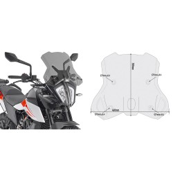 PARABRISAS GIVI KTM 390 ADVENTURE 2020, AHUMADO CLARO, CON KIT DE MONTAJE