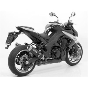 COPPIA TERMINALI ARROW THUNDER KAWASAKI Z 1000 2010-2013, ALLUMINIO DARK/ACCIAIO, OMOLOGATI
