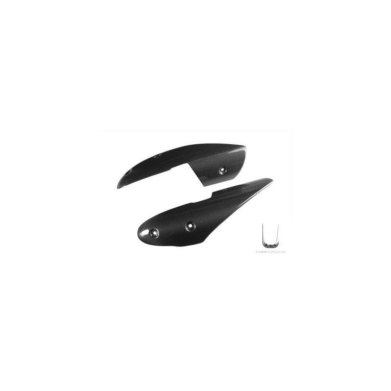 LONG SILENCERS PAIR IN CARBON FIBER DUCATI MONSTER 696/796, MONSTER 1100 2009-2010