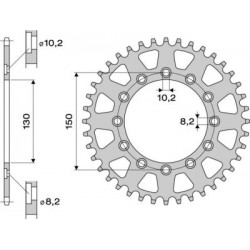 CORONA DE ACERO PARA CADENA 520 YAMAHA XJ6/DIVERSION 2009-2015