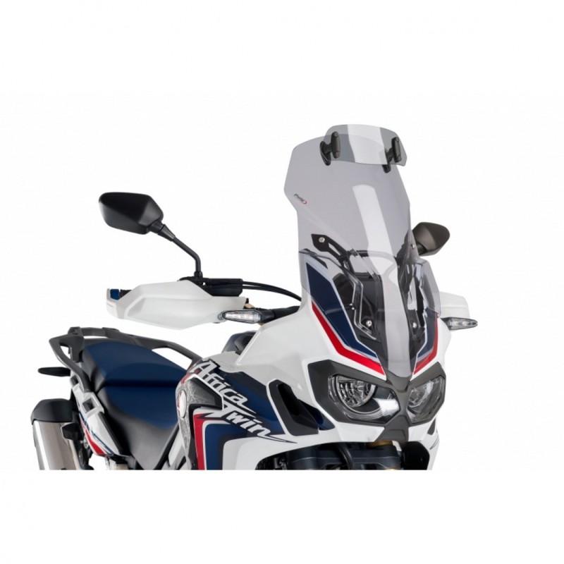 PUIG TOURING WINDSHIELD WITH DEFLECTOR HONDA AFRICA TWIN 1000 2018-2019, LIGHT SMOKE