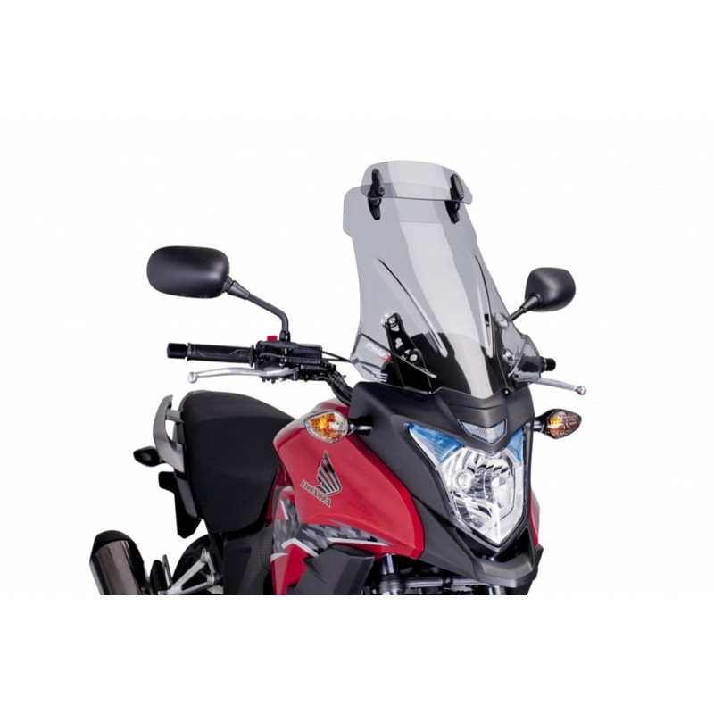 PUIG TOURING WINDSHIELD WITH DEFLECTOR HONDA CB 500 X 2013-2015, LIGHT SMOKE