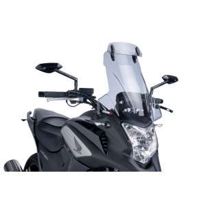 PUIG TOURING WINDSHIELD WITH DEFLECTOR HONDA NC 750 X 2014-2015, LIGHT SMOKE