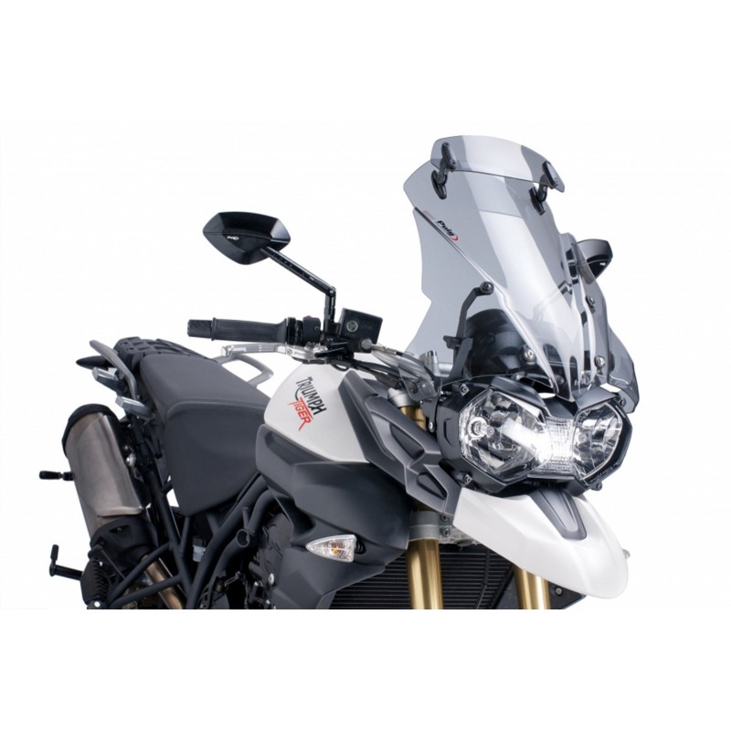 CUPOLINO PUIG TOURING CON DEFLETTORE TRIUMPH TIGER 800 2011-2014, FUME CHIARO