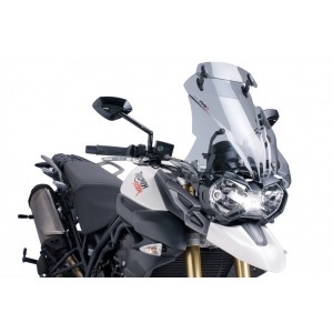 PUIG TOURING WINDSHIELD WITH DEFLECTOR TRIUMPH TIGER 800 XC 2011-2014, LIGHT SMOKE