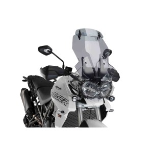 PUIG TOURING WINDSHIELD WITH DEFLECTOR TRIUMPH TIGER 800 XR 2018-2020, LIGHT SMOKE