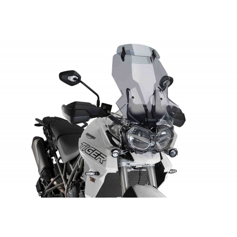 PUIG TOURING WINDSHIELD WITH DEFLECTOR TRIUMPH TIGER 800 XR 2018-2020, LIGHT SMOKE