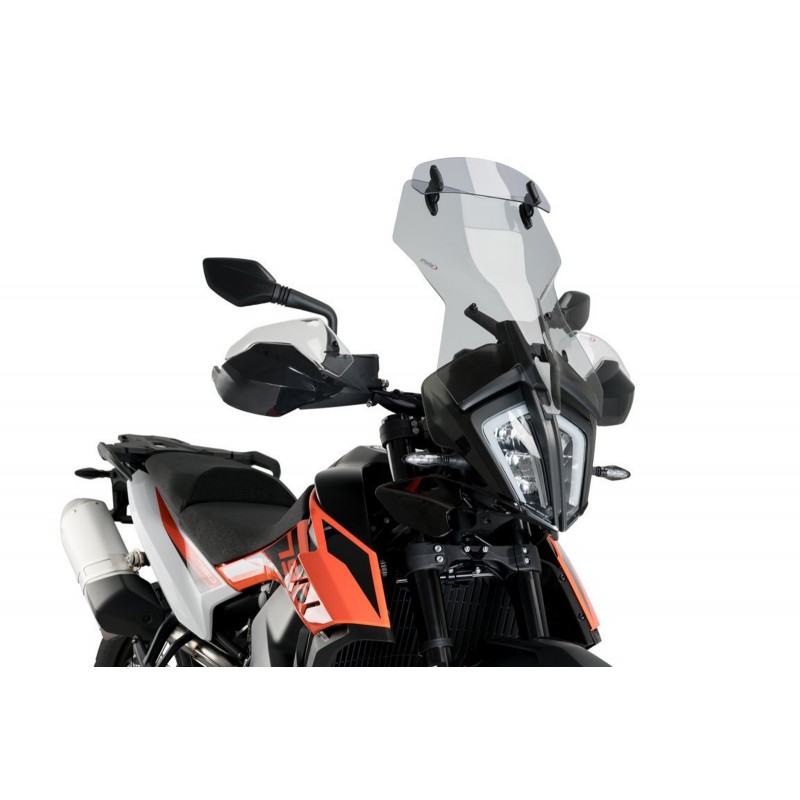 PUIG TOURING WINDSHIELD WITH DEFLECTOR KTM 790 ADVENTURE R 2019-2020, LIGHT SMOKE