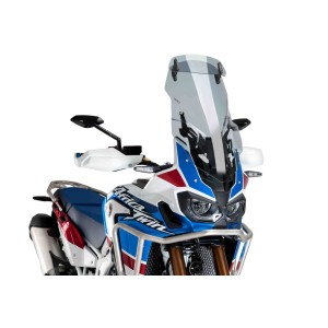 UPGRADED PUIG TOURING WINDSHIELD WITH DEFLECTOR HONDA AFRICA TWIN 1000 2018-2019, LIGHT SMOKE