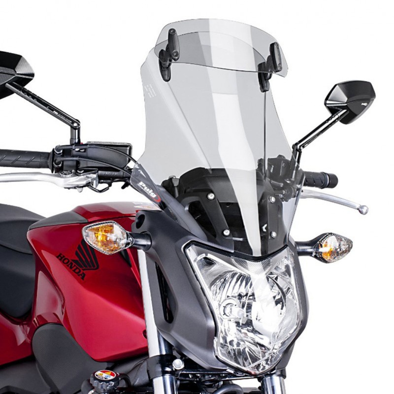 CUPOLINO PUIG TOURING PLUS CON DEFLETTORE HONDA NC 750 S 2014-2015, FUME CHIARO