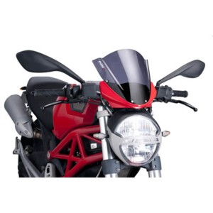 PUIG TOURING WINDSCHUTZSCHEIBE DUCATI MONSTER 696 2008-2011, DUNKLE RAUCH