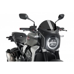 PARABRISAS MEDIO CARENADO PUIG HONDA CB 650 R 2019-2020, AHUMADO OSCURO/NEGRO
