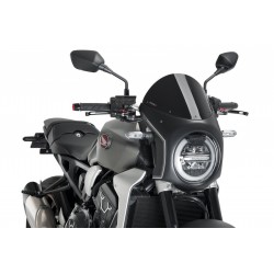 PUIG WINDSHIELD HALF FAIRING HONDA CB 650 R 2021-2023, BLACK/BLACK