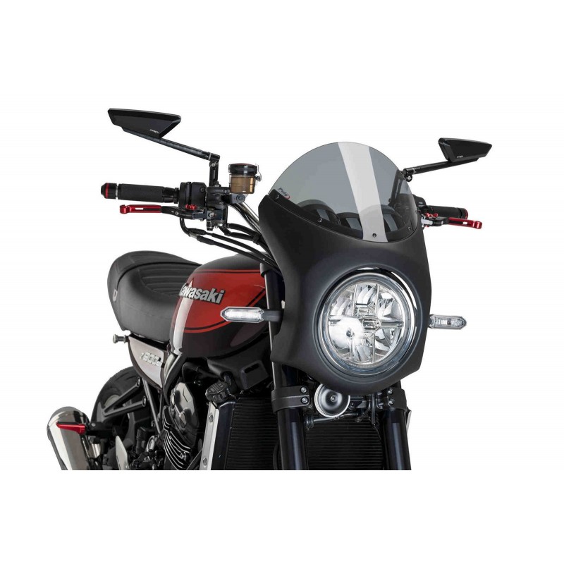 PUIG HALF FAIRING WINDSHIELD KAWASAKI Z 900 RS 2018-2020, LIGHT SMOKE/BLACK