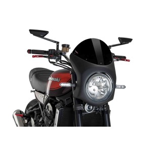PUIG WINDSHIELD HALF FAIRING KAWASAKI Z 900 RS 2018-2020, BLACK/BLACK