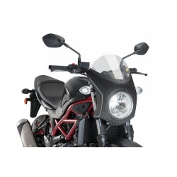 PARABRISAS PUIG MEDIO CARENADO SUZUKI SV 650 2016-2020, AHUMADO CLARO/CARBONO