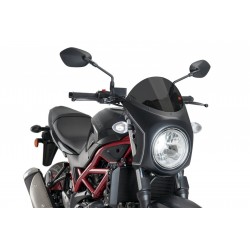 CUPOLINO PUIG SEMICARENATO SUZUKI SV 650 2016-2020, FUME SCURO/NERO OPACO