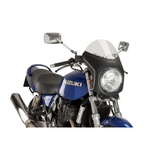 PUIG HALF FAIRING WINDSHIELD TRIUMPH THRUXTON 1200 R 2016-2020, LIGHT SMOKE/MATT BLACK
