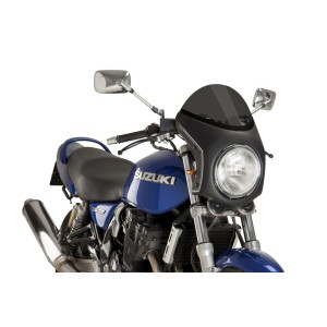 PUIG HALF FAIRING WINDSHIELD TRIUMPH THRUXTON 1200 R 2016-2020, DARK SMOKE/MATT BLACK
