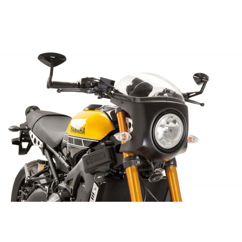 PUIG WINDSCHUTZSCHEIBE HALBVERKLEIDUNG YAMAHA XSR 900 2016-2020, TRANSPARENT/MATTSCHWARZ